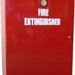 Cabinet Metal For 2 Fire Extinguishers With Break Glass Key Holder 760mm H x 570mm W x 220mm D