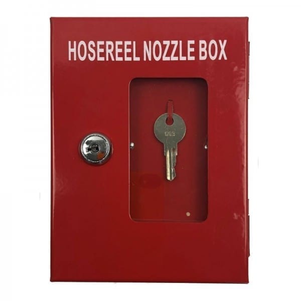 locking fire hose reel nozzle box
