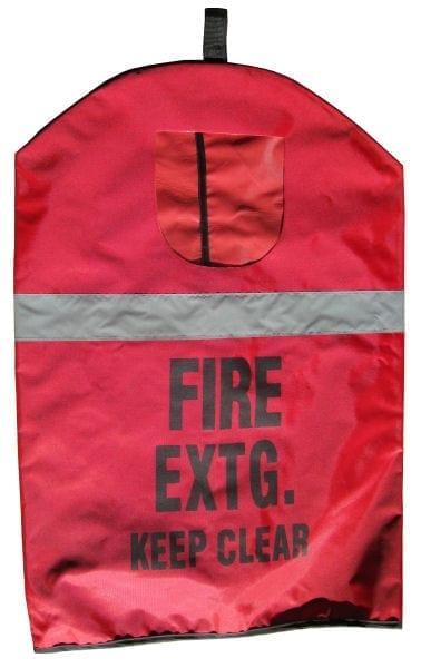 Cover Nyplon With Window & Reflective Strip To Suit 9.0kg Extinguisher 650mm H x 420mm W