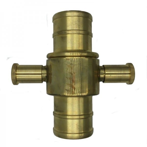 65mm bi x 65mm tail brass fire hose coupling set