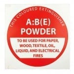 fire extinguisher id disc sign