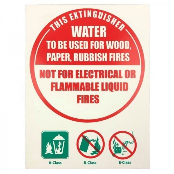 fire extinguisher id disc sign