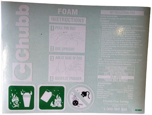 Label Air Foam Chubb Genuine 3A:20Be