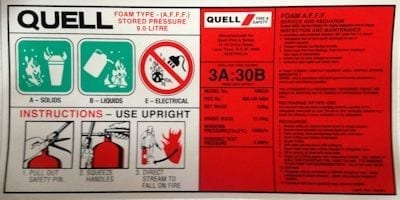 Label Air Foam Q Genuine 3A30BE 290mm W x 150mm H