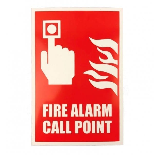 fire alarm call point location sign