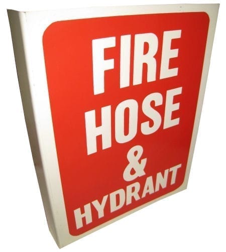 Location Sign Right Angle Poly Fire Hose & Hydrant  230mm W x 300mm H