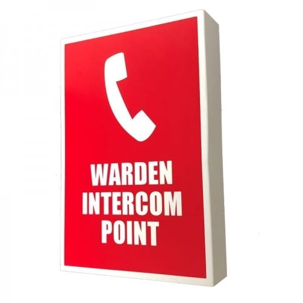 fire warden intercom point location sign