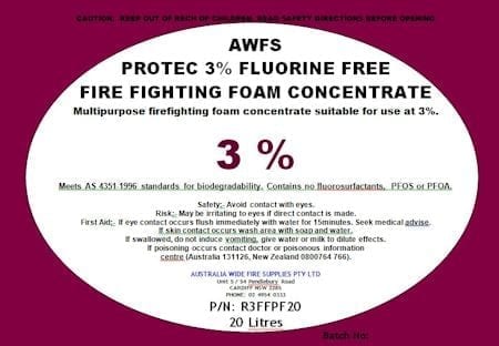 Recharge Foam 3% Fluorine Free Foam F3 Protec 20 Litre Drum
