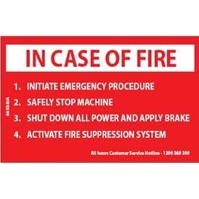 Stat-X Label 'AS5062 Fire Initiate Emerg Procedure'