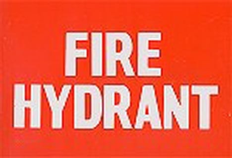 Sign Metal Fire Hydrant Reflective L 450mm W x 300mm H