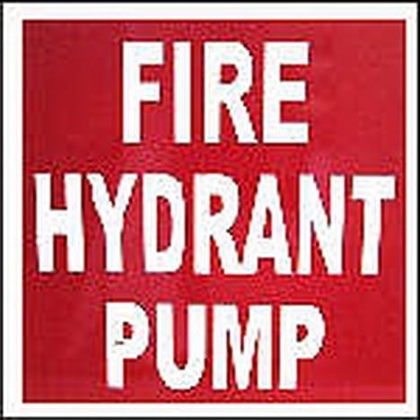 Sign Metal Fire Hydrant Pump 300mm W x 300mm H