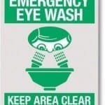Sign Poly Emergency Eye Wash White Print Green Back 200mm W x 250mm H