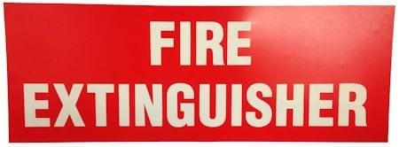 Sign Poly Fire Ext Strip 450mm W x 155mm H
