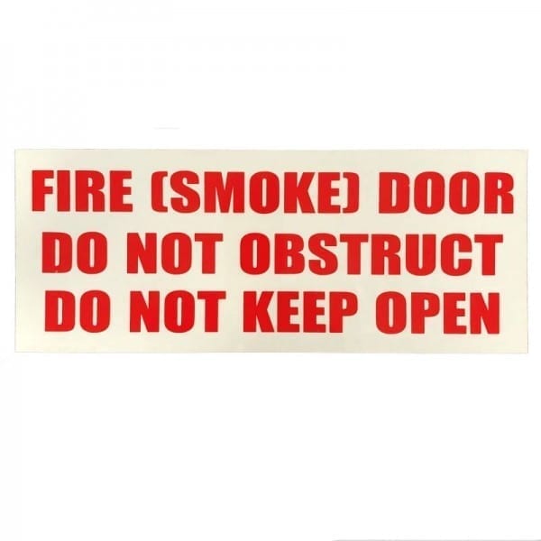 fire smoke door sign