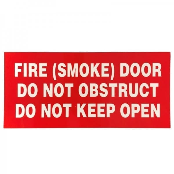 fire smoke door sign