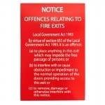 fire exit offences sign
