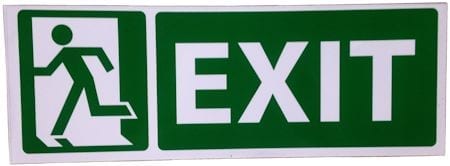 Sign Self Adhesive Exit Pictograph 310mm W x 110mm H