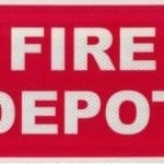 Sign Self Adhesive Fire Depot Reflective Underground Small 300Wx200H