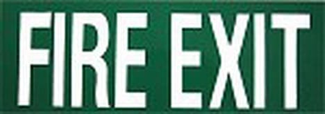 Sign Self Adhesive Fire Exit 350mm W x 125mm H