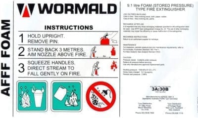 Label Air Foam Worm 9.1lt Gen 3A:30B Silver 300mmw x 170mmH