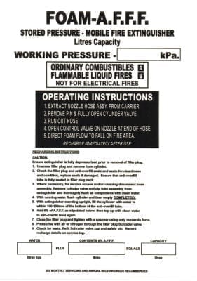 Label Mobile Foam Operating 180mm W x 240mm H