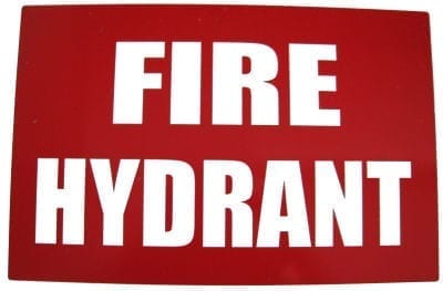 Sign Metal Fire Hydrant Lge 450mm W x 300mm H