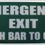 Sign Poly Emergency Exit Push Bar To Open White On Green