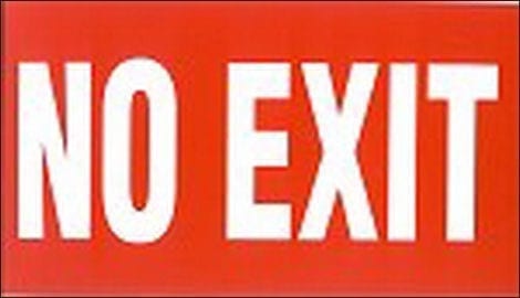Sign Poly No Exit Strip 330mm W x 175mm H