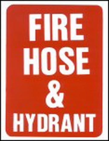 Sign Self Adhesive Fire Hose & Hydrant 225mm W x 300mm H