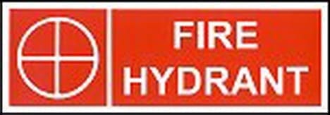 Sign Self Adhesive Fire Hydrant Strip Pictograph 300mm W x 100mm H