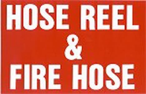 Sign Self Adhesive Fire Hose Reel  & Fire Hose 290mm W x 190mm H