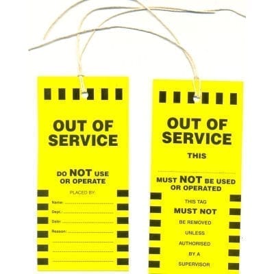 Service Tag Out Of Service Synthetic