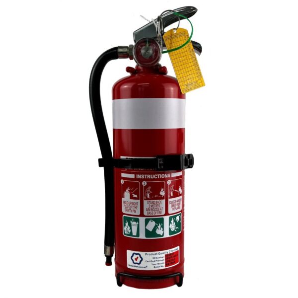vehicle fire extinguisher with bracket